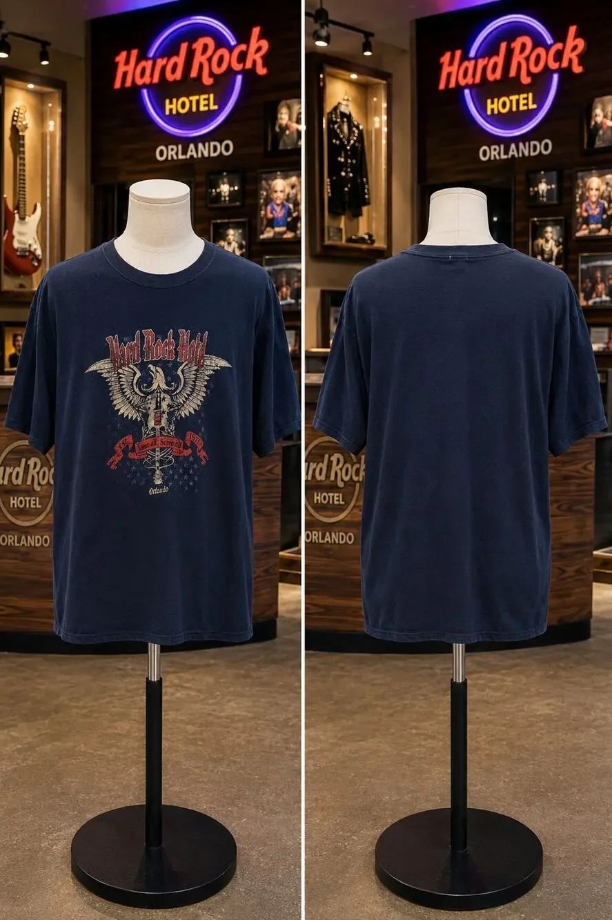Vintage Hard Rock Hotel Orlando Eagle Graphic Tee XL Rock N Roll Shirt